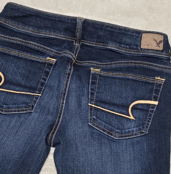 American Eagle Kick Boot Jeans Womens Size 4 Long (28x32) Dark Wash  Stretch - Picture 3 of 10